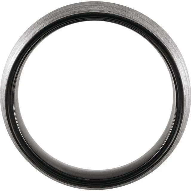 Black PVD Tungsten 6 mm Band with Satin Finish