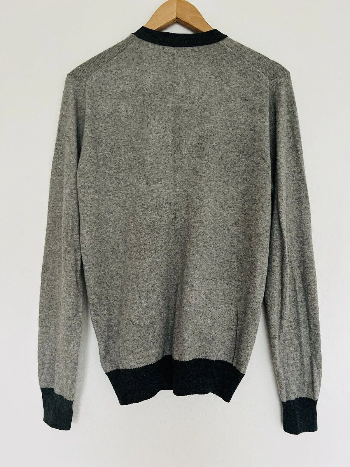 J. CREW Mens Gray Button Cardigan Sz S Cashmere Blend Pockets Grandpa Sweater