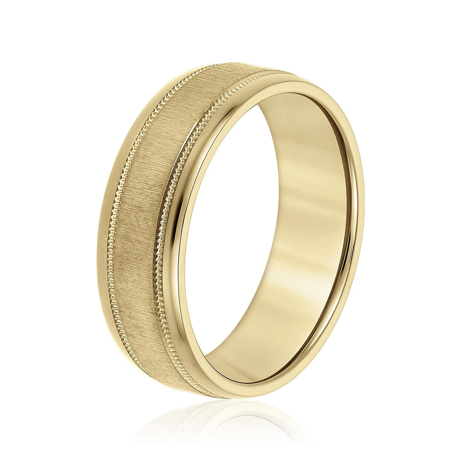Men's Beveled Milgrain Accents Band